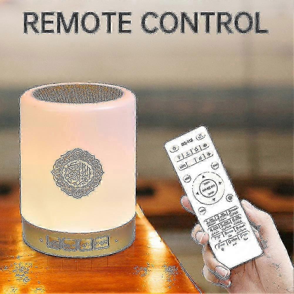 Remote Wireless Quran Touch Led Lamp Adjustable Bluetooth Speaker  Gold
