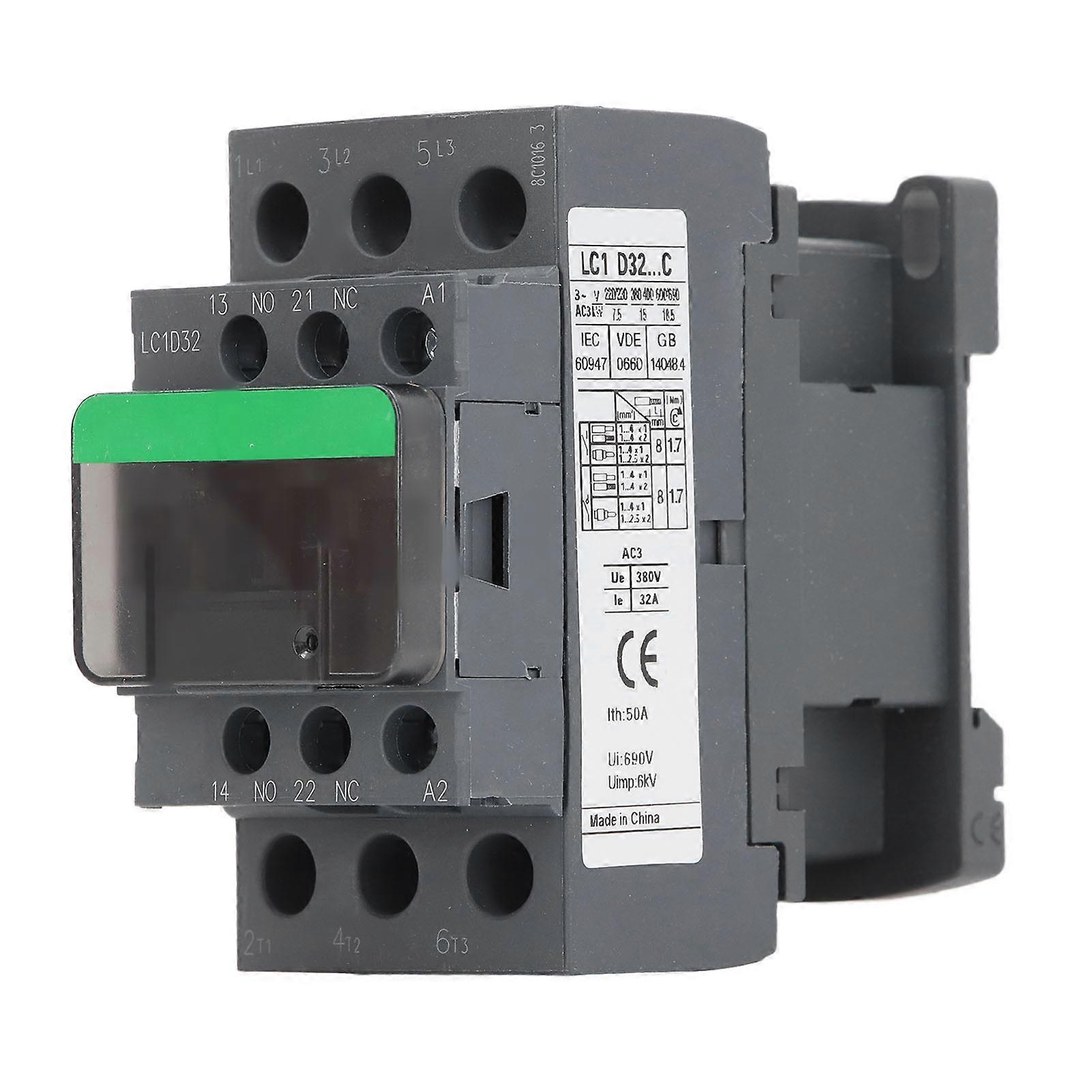 32A 380V AC Contactor High Sensitivity Strong Conductivity Stable Contact Low Voltage Power Contactor 1NO 1NC AC24V