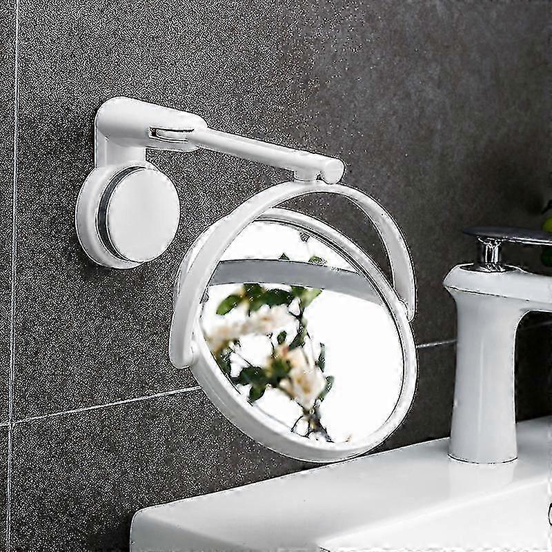 Suction Cup Wall Mounted Bathroom Mirror Wall Hanging Makeup Mirror 360 Adjustable Double Sided Desktop Mirror Tabletop Mirror