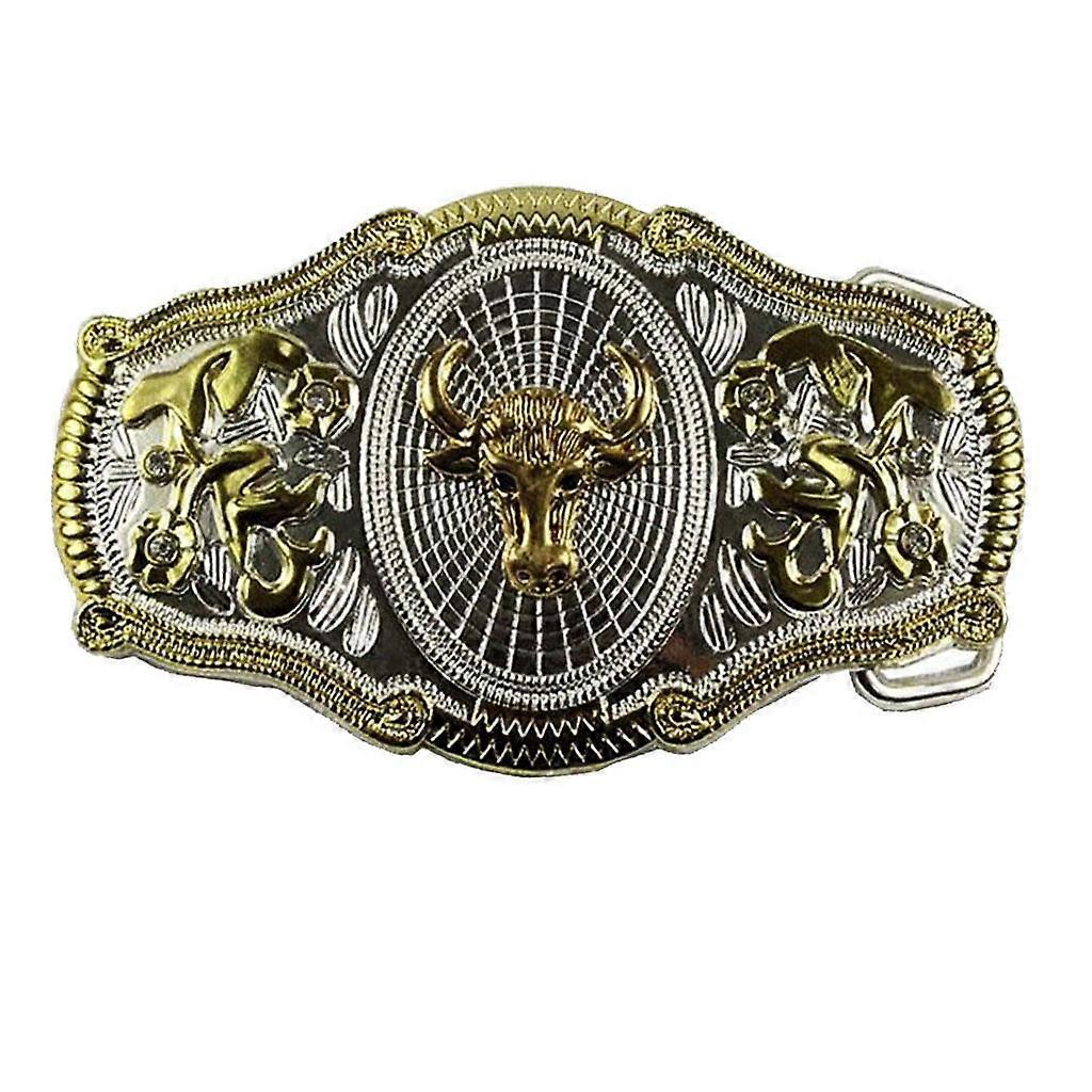Men's Belt Buckles 3D Punk Clothing Accessories (Bull Head Pattern)
