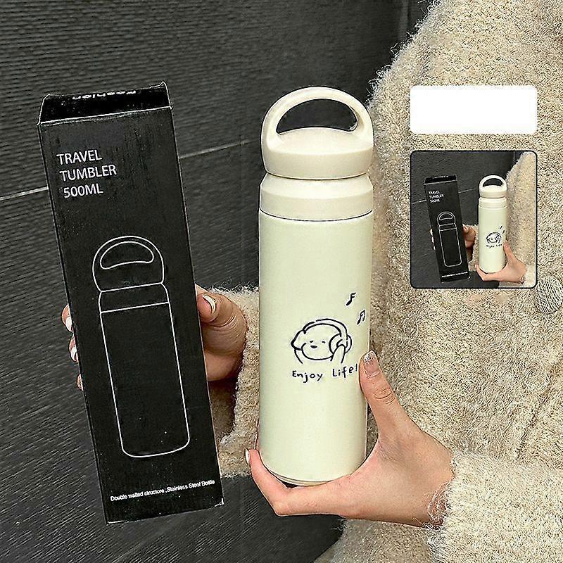 17oz Water Bottles for Hot and Cold Drinks,18/10 Stainless Steel Insulated Water Bottle with Lid