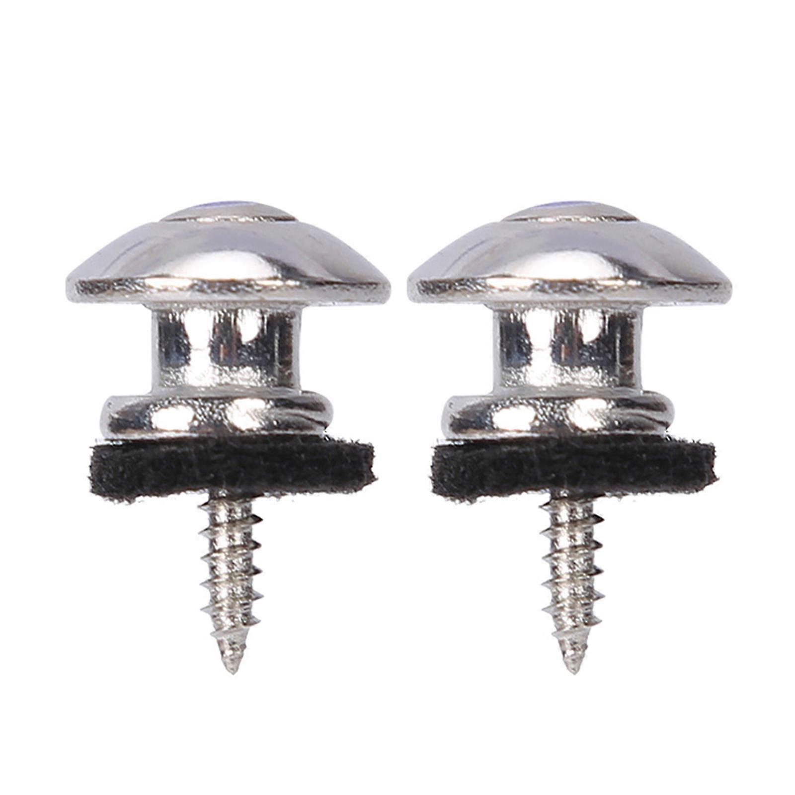 2 Pcs Guitar Strap Locks Buttons End Pins Security Straplocks for Acoustic, Ukulele, Bass, Banjo Easy to Install Laksa
