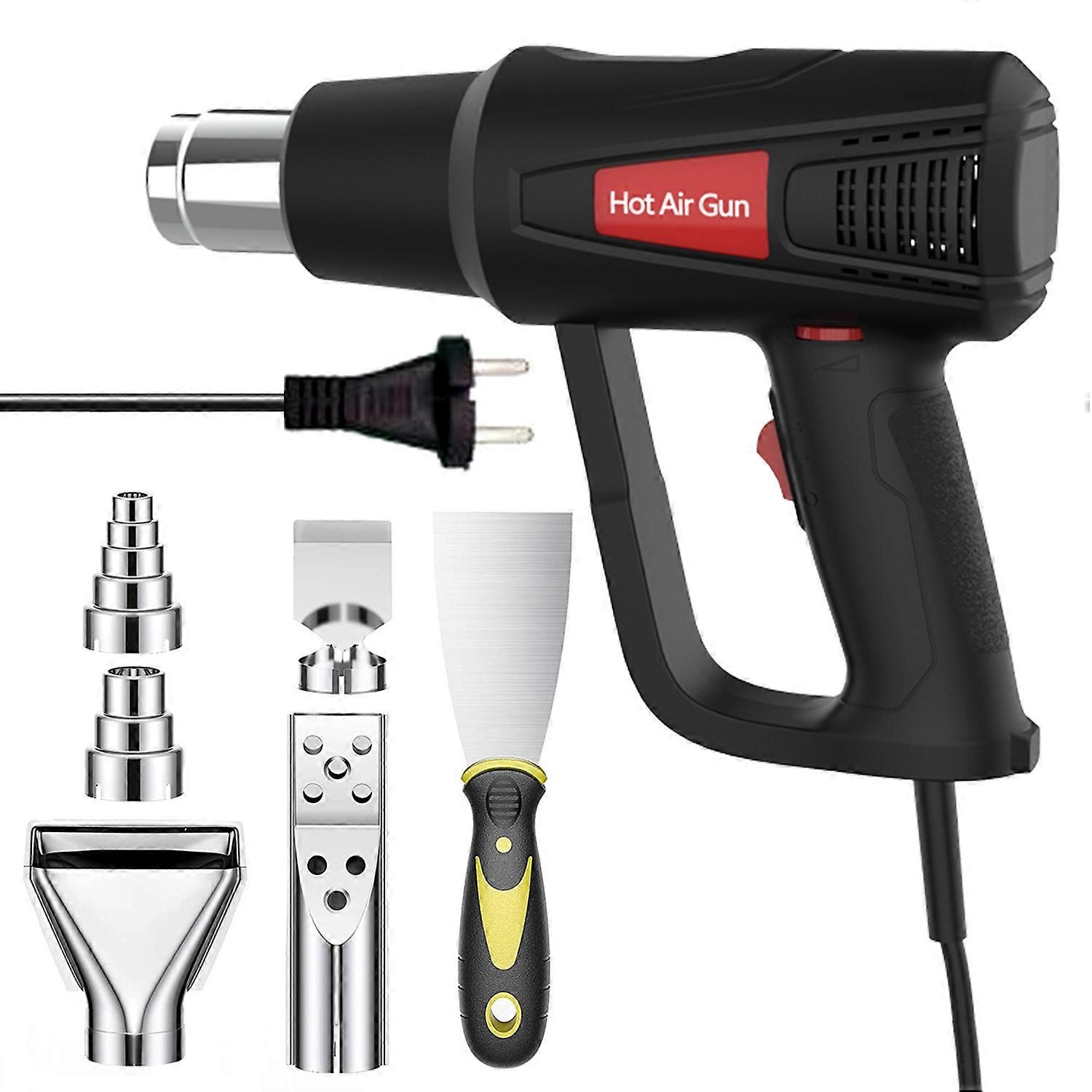Heat Gun 1500W Variable Temperature Settings 120°F~1200°F 50°C~650°C Heavy Duty Hot Air Gun Kit with