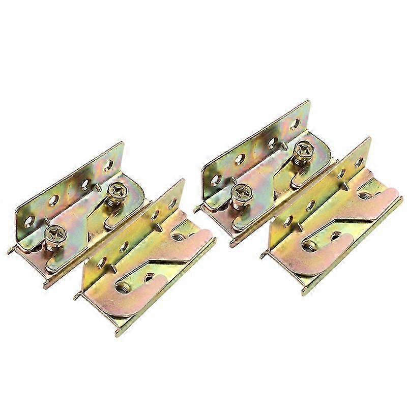 Bed Rail Bracket - Bed Rail Fittings - Heavy Duty Non-Mortise - Set Of 4 (Screws Included) js