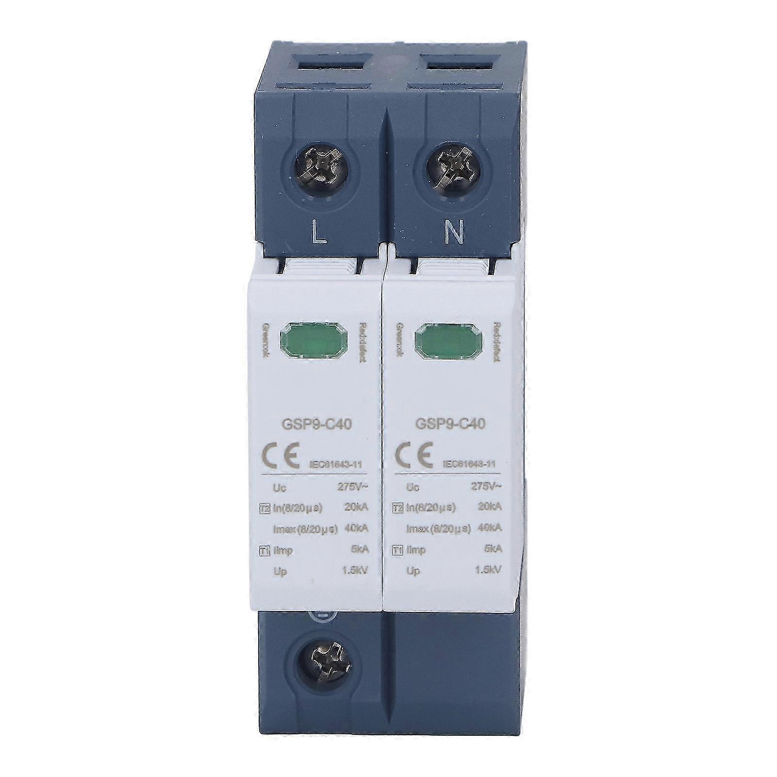 Surge Protective Device 40KA 2P 275V AC PC Voltage Protection Arrester Protector