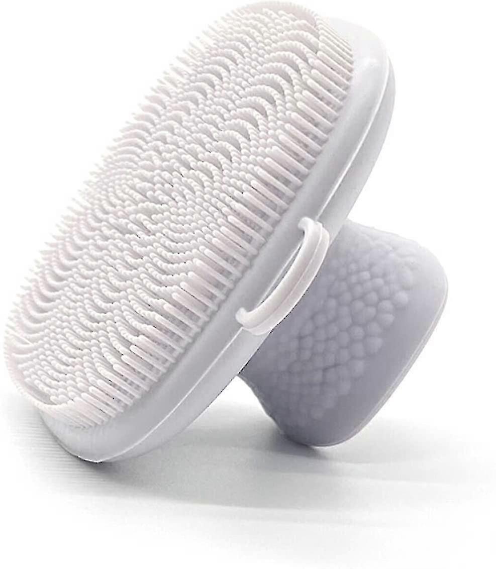 Silicone Facial Cleansing Brush Face Scrubber Soft Handle Deep Cleansing Skin Care For Gentle Exfoliating, Removing Blackhead, Massaging (white)