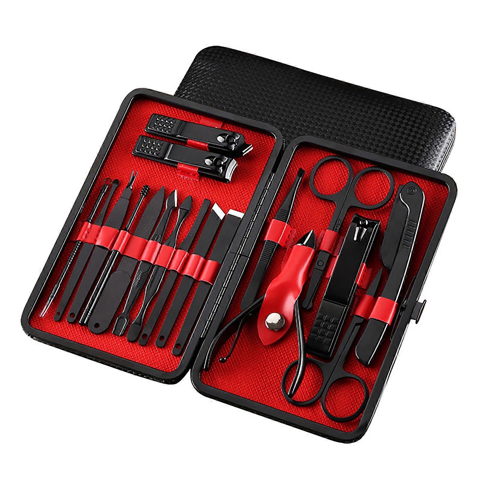 Professional Grooming Kit, Stainless Steel Nail Care Tools, Ergonomic Design, Non-slip Handle For Multi-function Use, Including Facial Treatment,