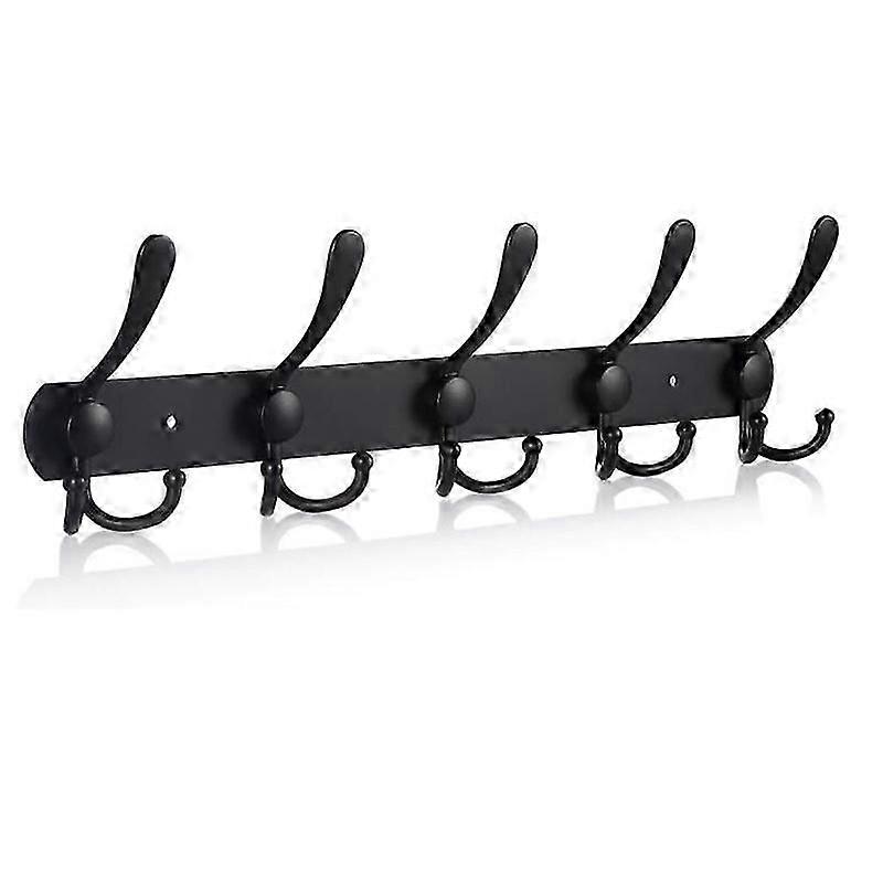 Wall-Mounted Farmhouse Coat Rack, 5 Standard Hooks
