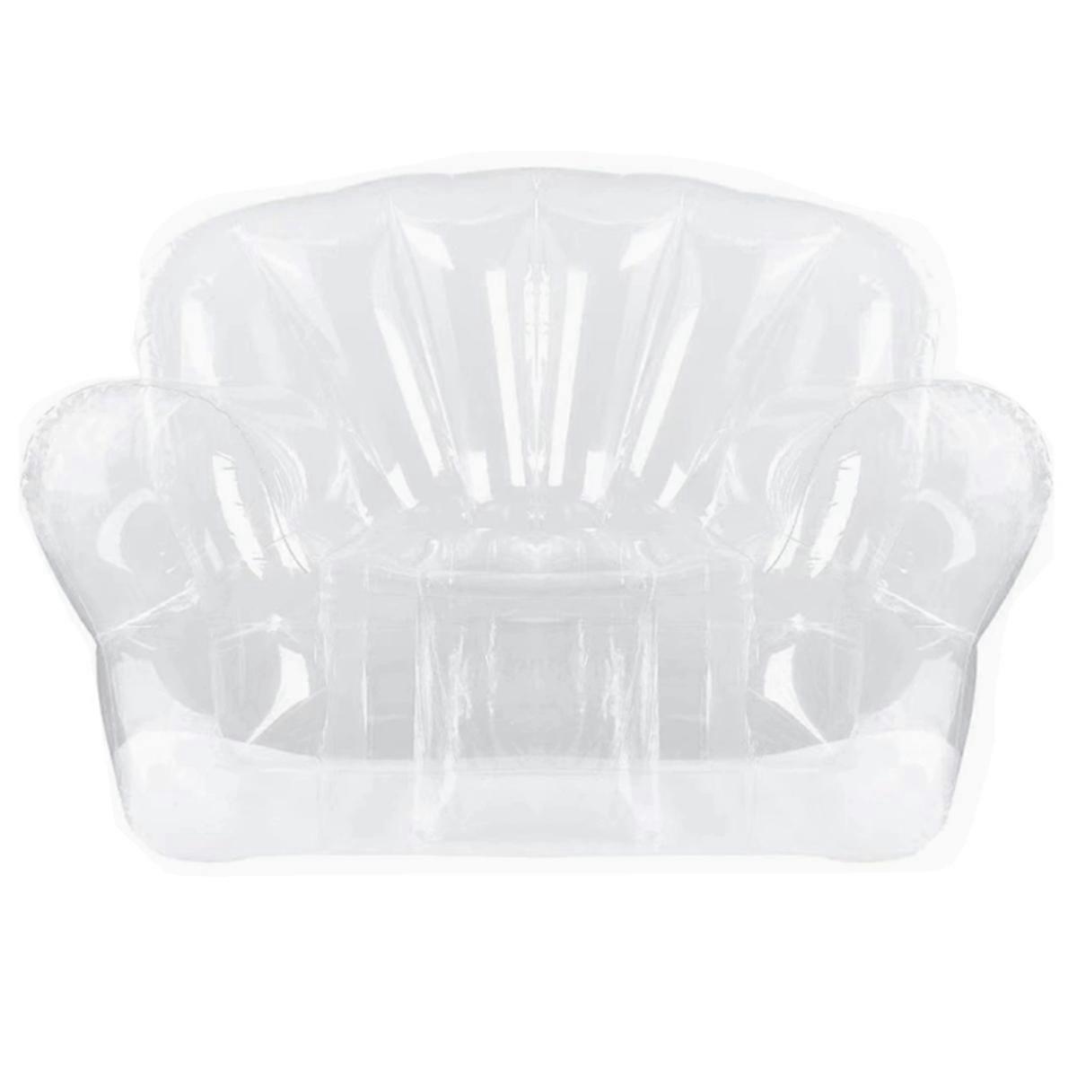 Förtjockad Utomhus Camping Uppblåsbar Soffa Vuxen Lat Uppblåsbar Stol PVC Transparent Soffpall