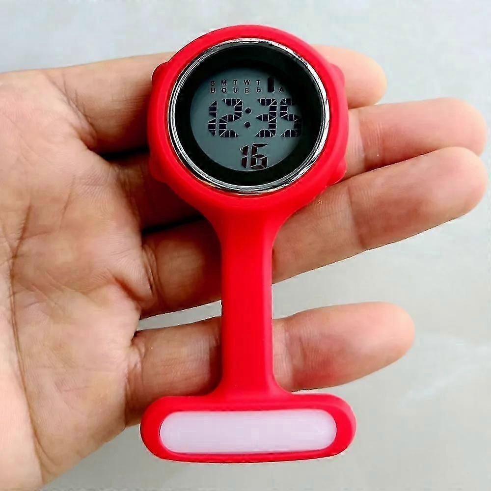 Unisex Hemşire Doktor Hastane Sağlık Çalışanları Alarm Aydınlık Broşlar Pimler Dijital Elektronik FOB Cep Saatler Asmak Saat Hediyeleri