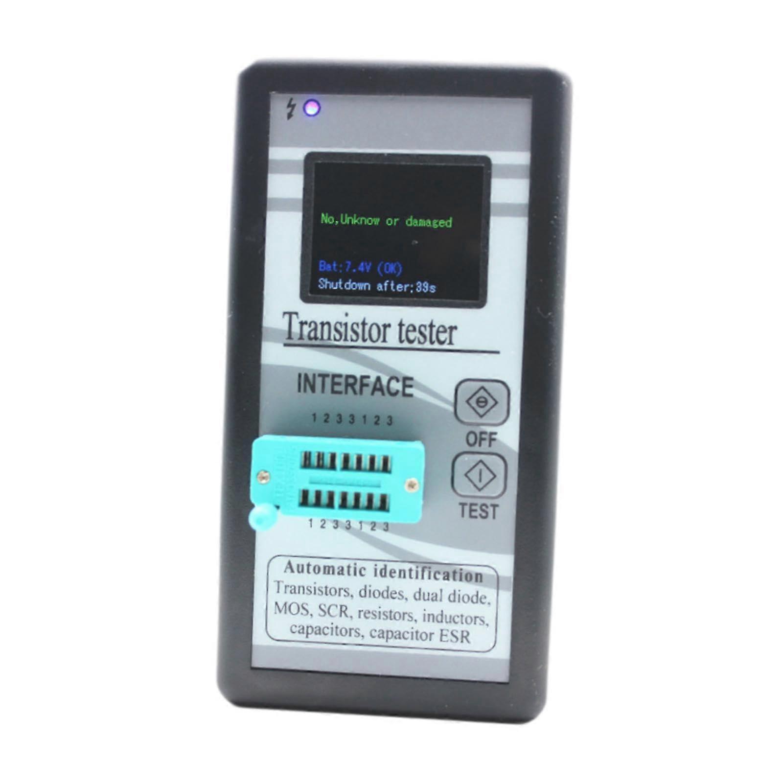 Transistors Tester Electronic Component Tester Compact Inductance Meter Meter Capacitance Resistance Meter for Inductors Esr, Black Shell
