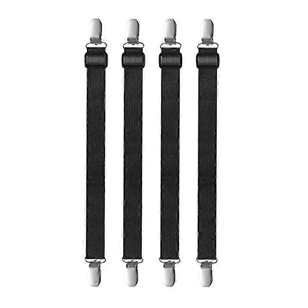 4Pcs/set Ελαστικές λαβές σεντονιών Διπλά κλιπ κεφαλής Gripper Holder Τιράντες Συνδετήρες σεντονιών Ρυθμιζόμενο μήκος 15-30cm SMTX
