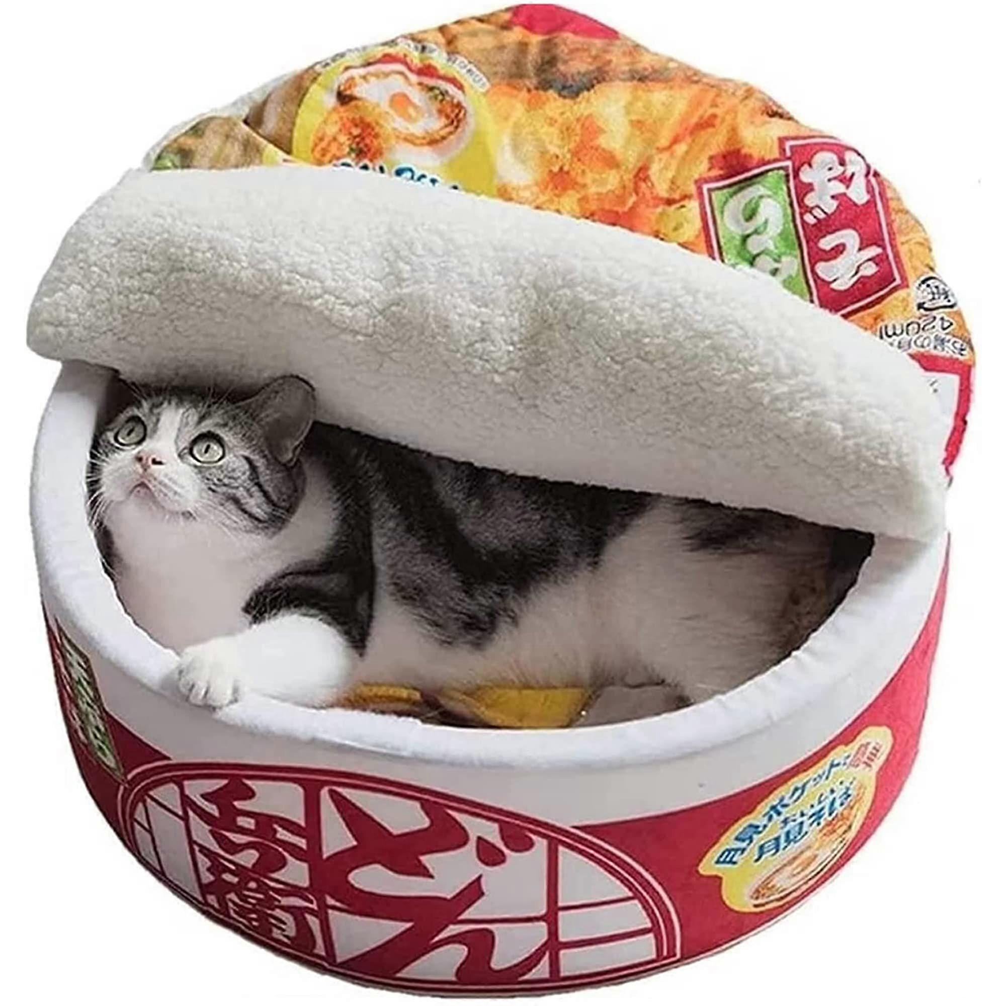 Cat Bed-Cute, Warm, Super Soft, Creative Pet Nest, Indoor Cat Bed, Removable and Washable Cushion, Small and Medium Dog and Cat Bed (Red)
