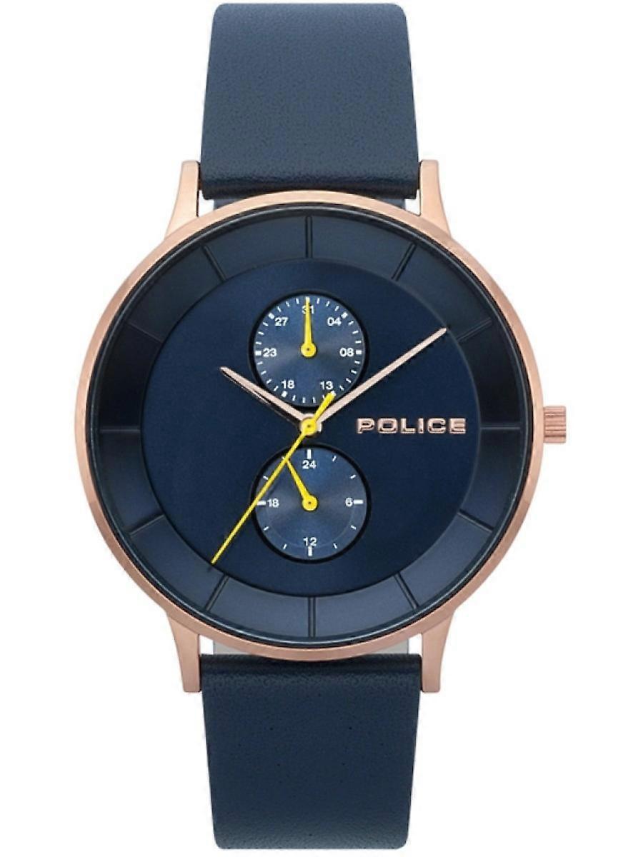 Polizei Blau Echtes Leder R1451293002 Herrenuhr