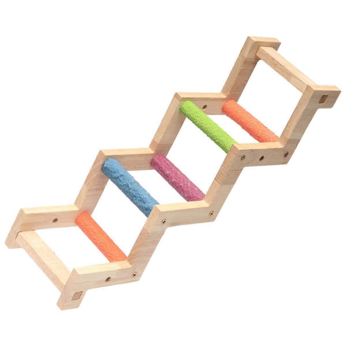 Parrot Climbing Ladder Bird Toys for Parrots Wooden Bird Ladder Toy for Parakeets Random