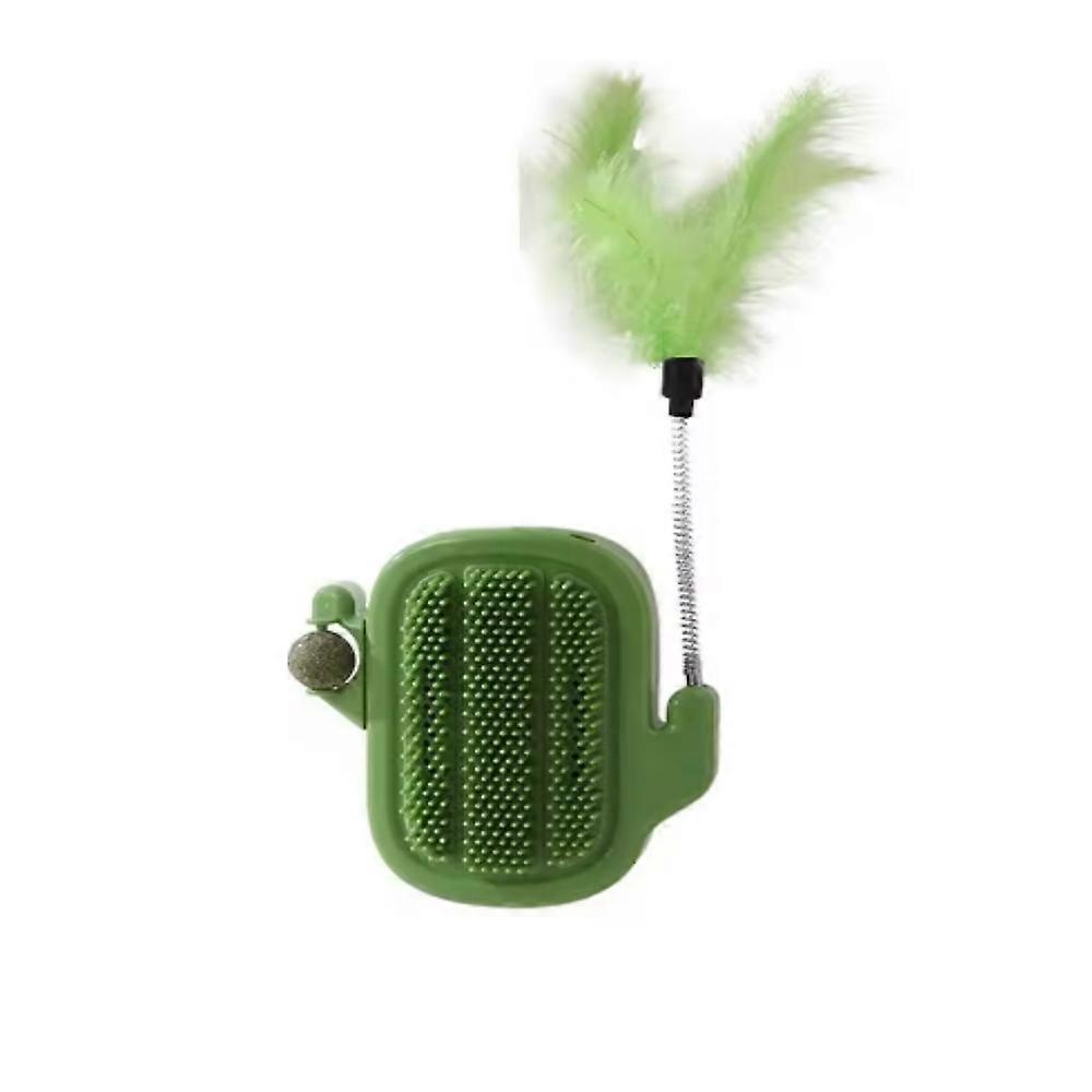 3 in 1 Cat Self Groomer Brush,Cactus Style Wall Corner Massage Comb Scratcher