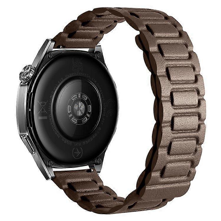For Huawei Watch GT 5 46mm Watch Band 22mm Universal 3-Bead Magnetic Leather Strap