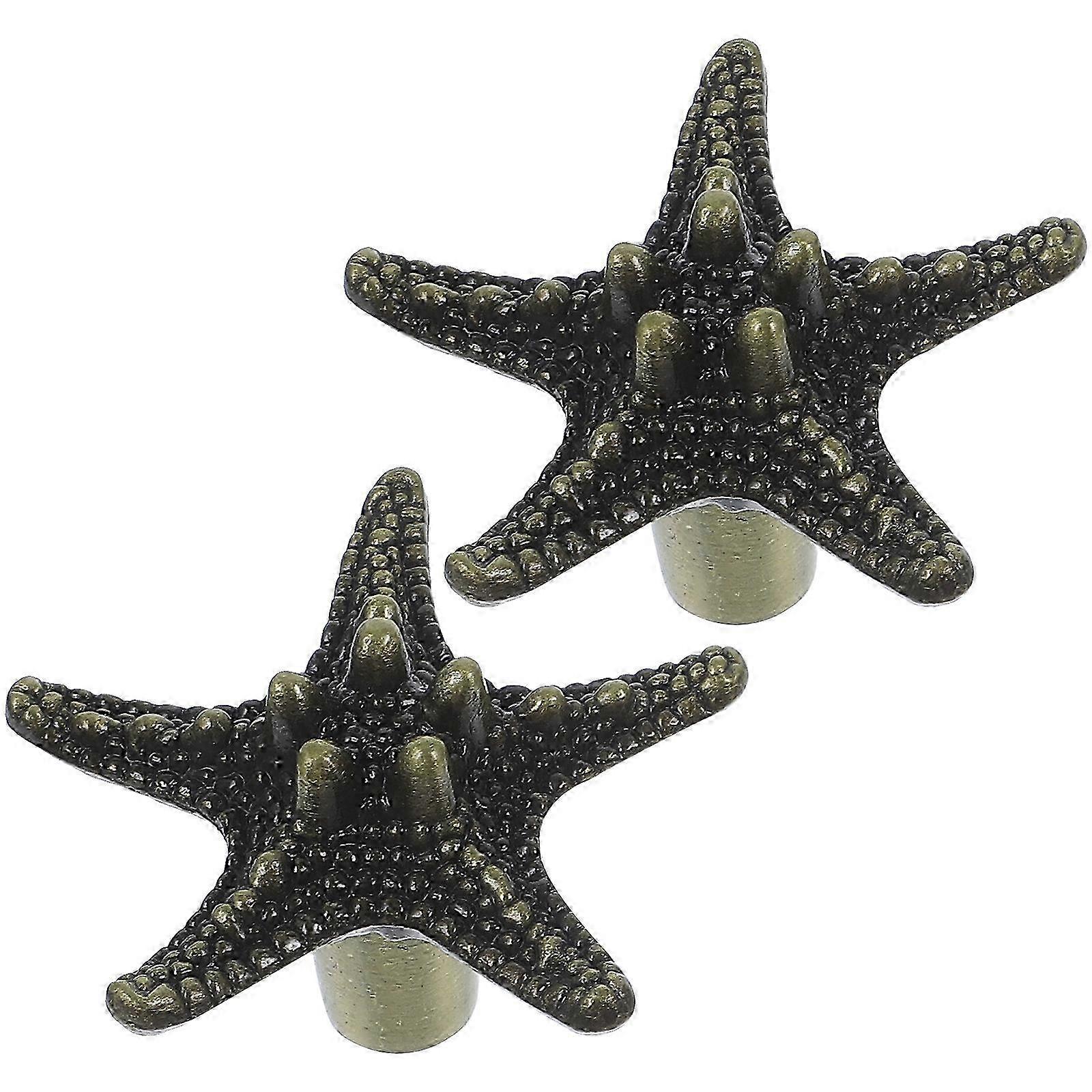 LM 2pcs Sea Star Shaped Wardrobe Handle Knobs Handle Drawer Knobs Door Knobs NLJ