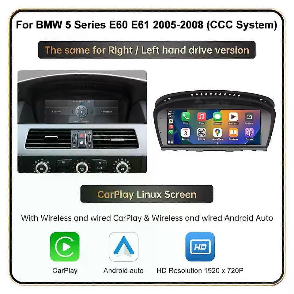 8,8 'Für BMW 3 5 Series Wireless Apple CarPlay Android Auto E90 E91 E60 E61 2005-2010 CCC CIC Auto Multimedia Radio Linux Player