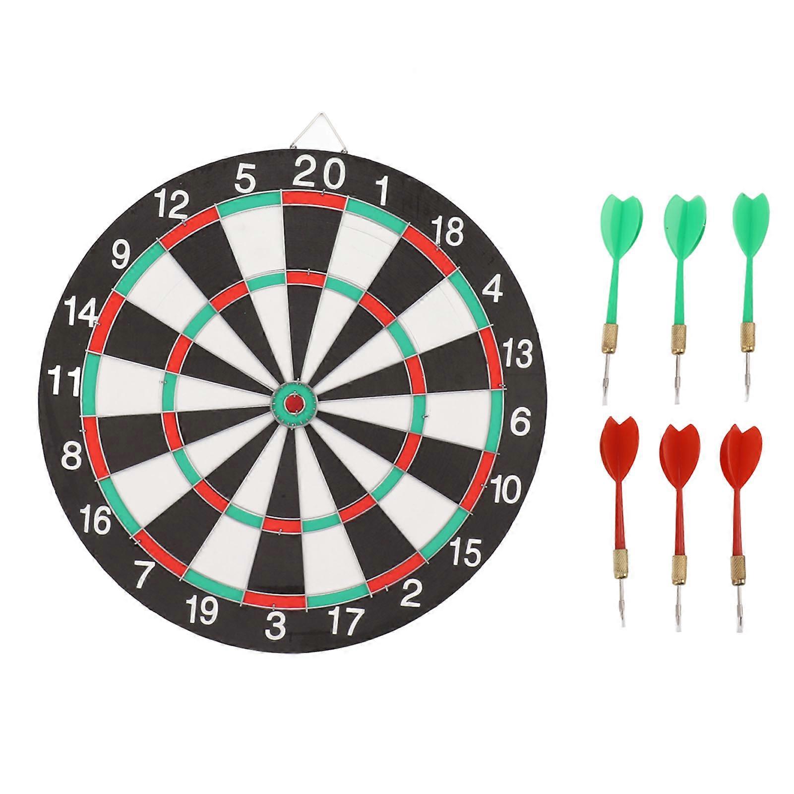 Kids Dart Board Double Sided Dartboard 6 Steel Tip Game Set for Family Office Leisure Toy 15 15 Inch with 6 Darts
