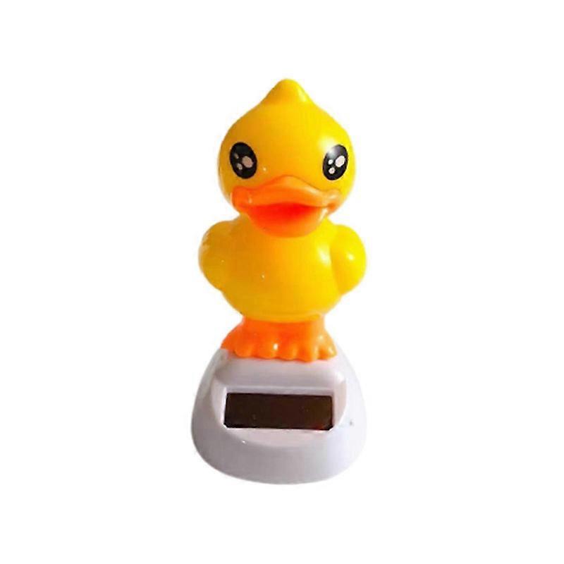Solar Cartoon Figure Ornament For Car Dashboard Dynamic Dancing Animal Tabletop/YY--Yellow Duck