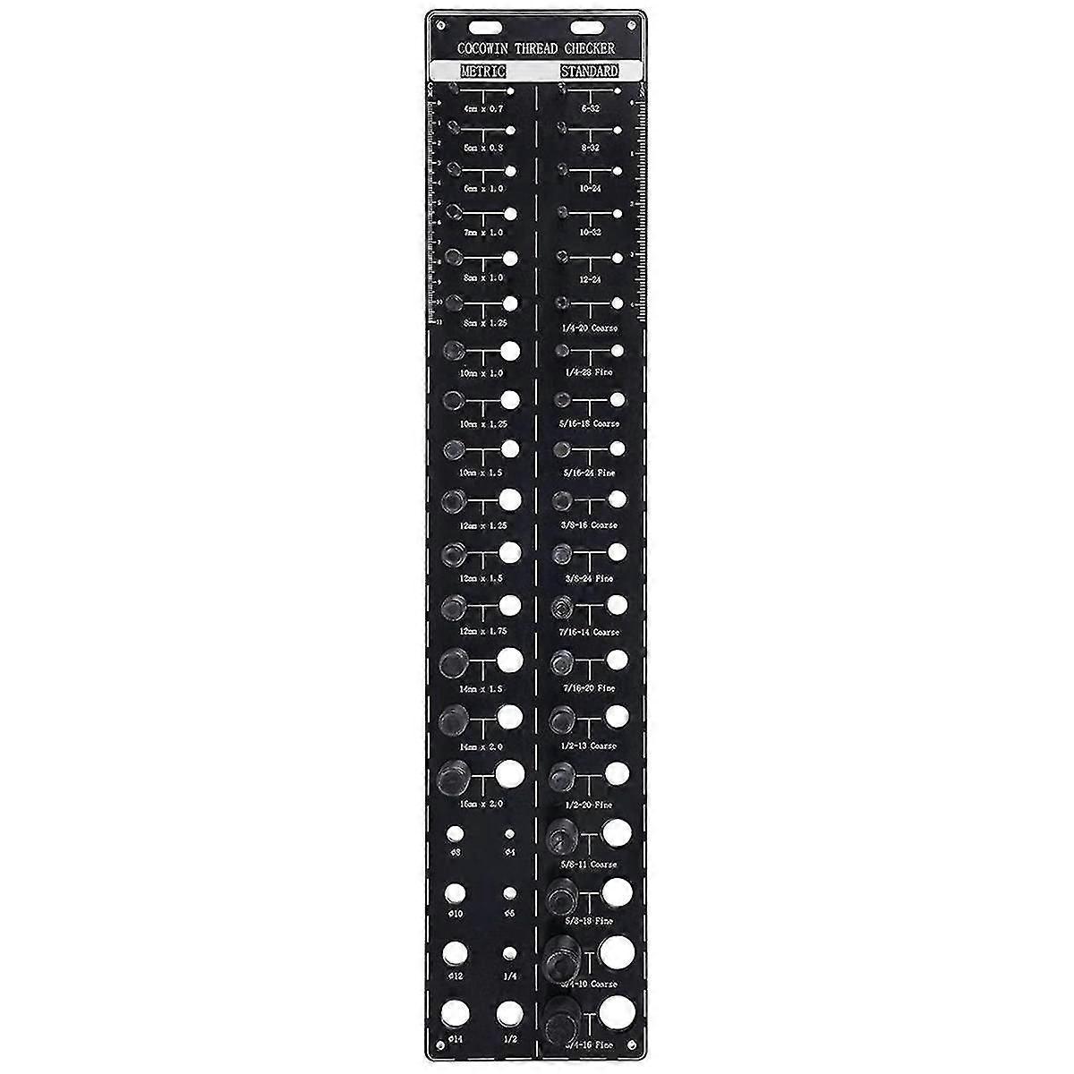 34 Nut and Bolt , Nut and Bolt Identification Tool Ruler, Bolt Size and Thread Gauge Standard and M