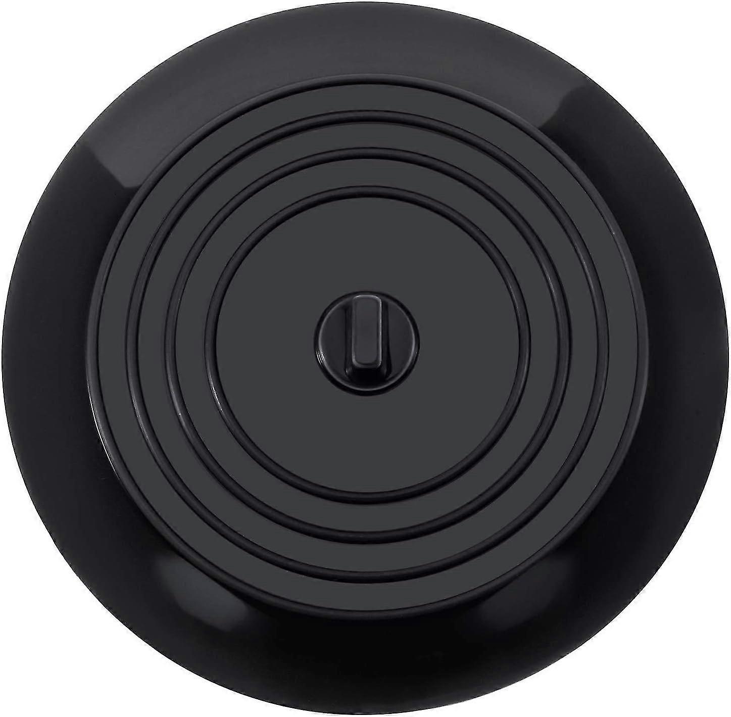 bouchons de bain bouchon d’évier en silicone bouchon d’évier de cuisine 15,3 cm de diamètre pour cuisines, salles de bains et blanchisserie bouchon de vidange universel (1 pièces, noir)