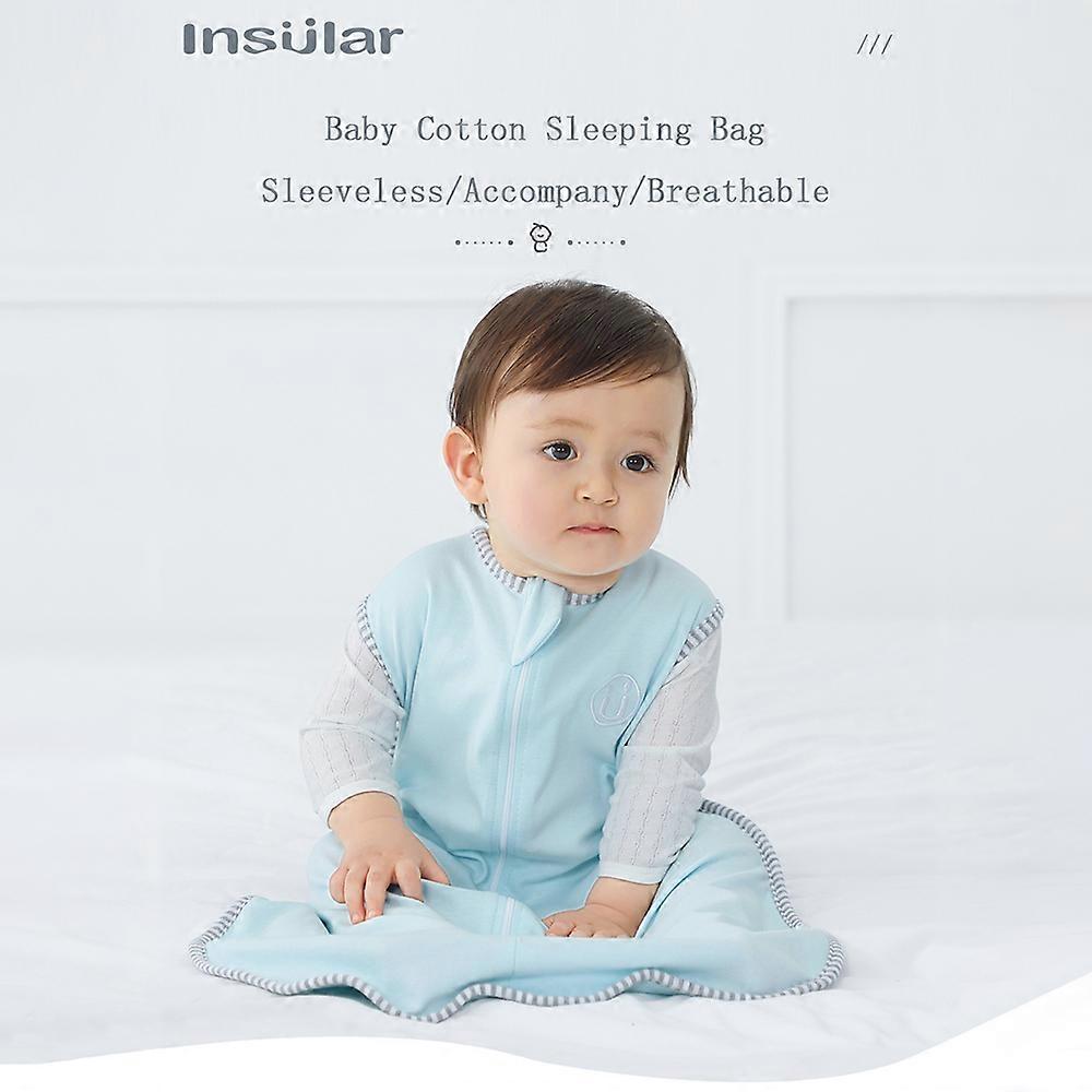 Insular SU3006 قطن أطفال بطانية يمكن ارتداؤها للأطفال الصغار حقيبة نوم مع سحابات بلا أكمام تنفس للجنسين