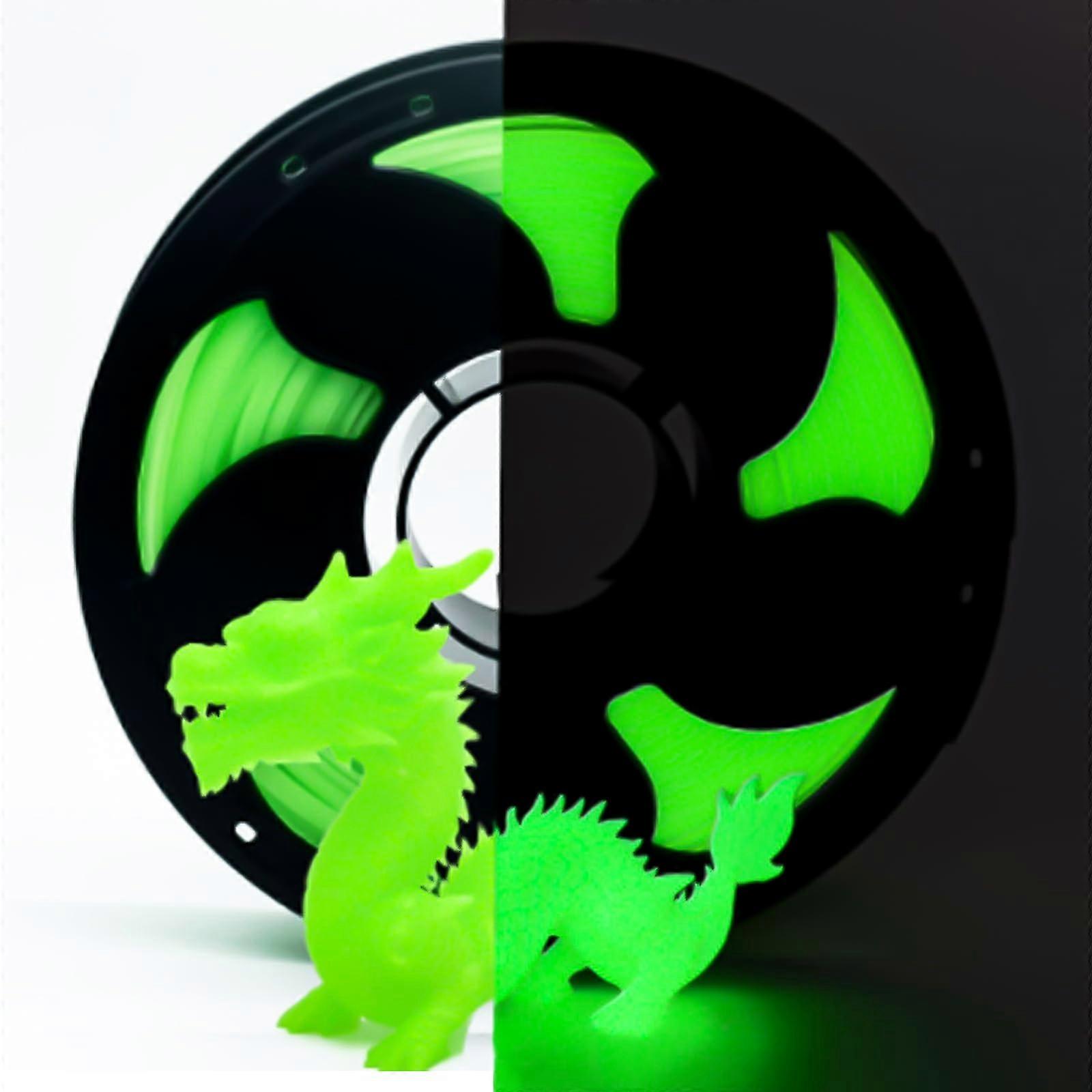 3D Printing Filament, 1.75mm 1kg Fluorescent Green During The Day, Rainbow Luminous Green Printing Filament Suitable for Ordinary 3D Printers
