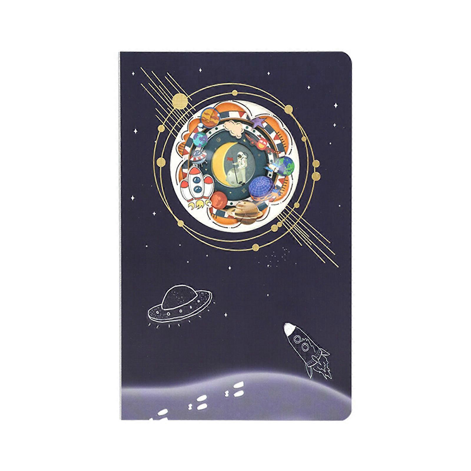 Space Wonderland Notebook Journal Notepads 120 Page Dotted Notepads Drawing Book for Kid Adult Writing Journaling