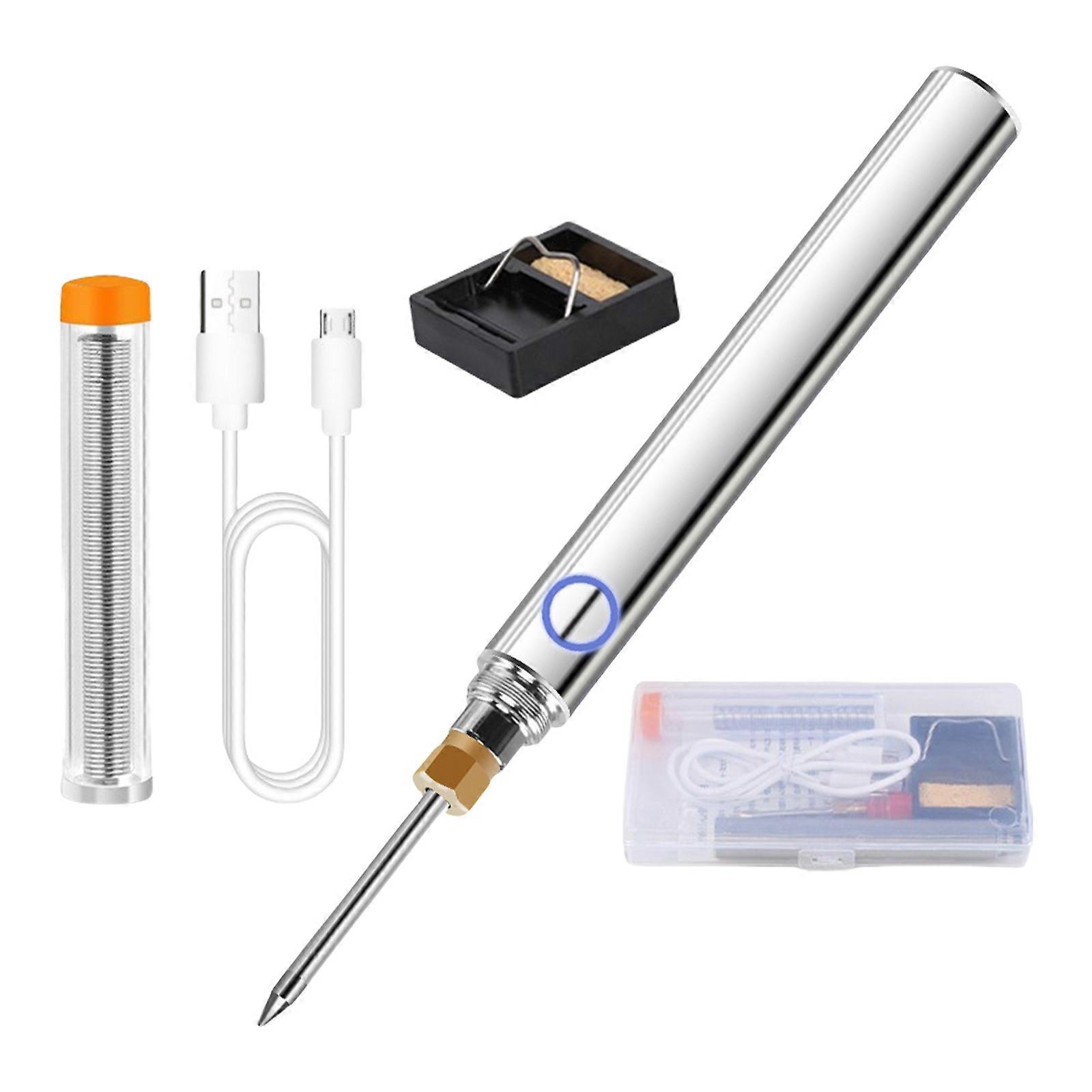 Cordless Soldering Iron Rechargeable Soldering Tool Professional Portable Welding Tool Electronic Soldering Kits Silver