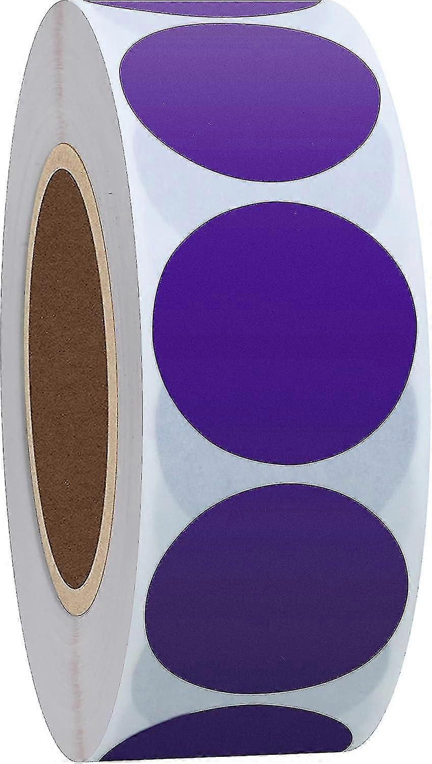 1 000 itseliimautuvaa pyöreää luonnonpaperitarraa, violetti 2,5 cm-yu