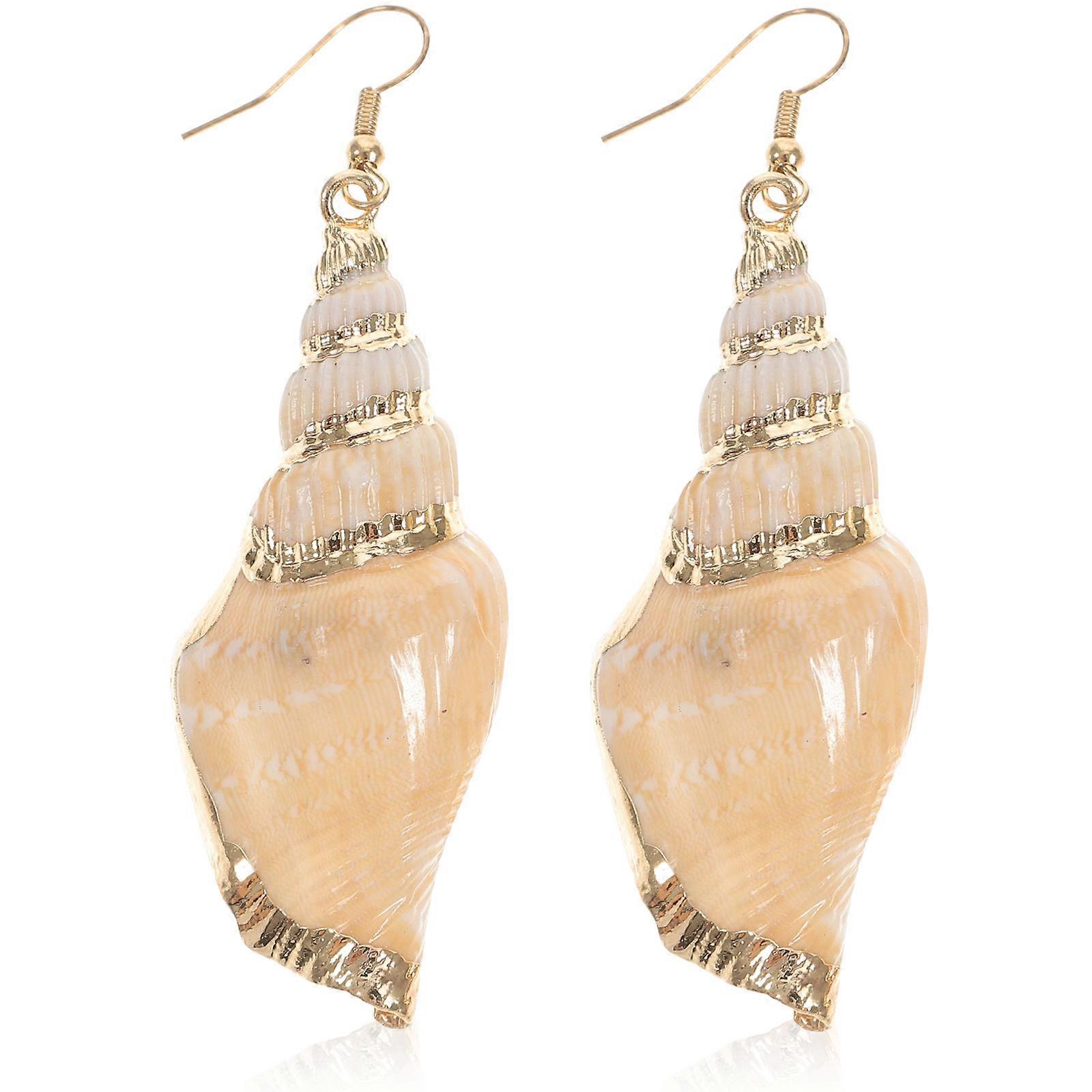 Seaside Inspired Earrings Made from Acrylic and Natural Shells