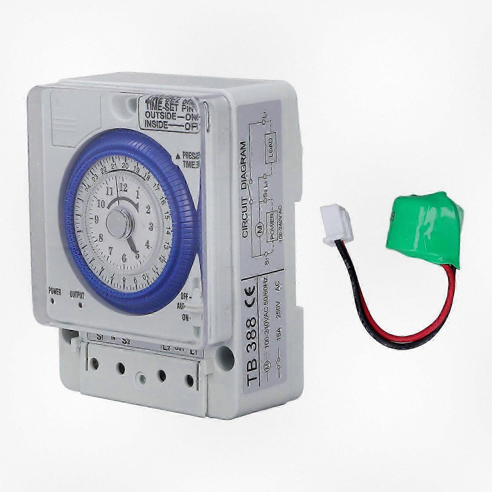 Clock-Type Mechanical Time Control Switch with Flame Retardant PC Housing Timer for Kitchen Use, 100-240VAC