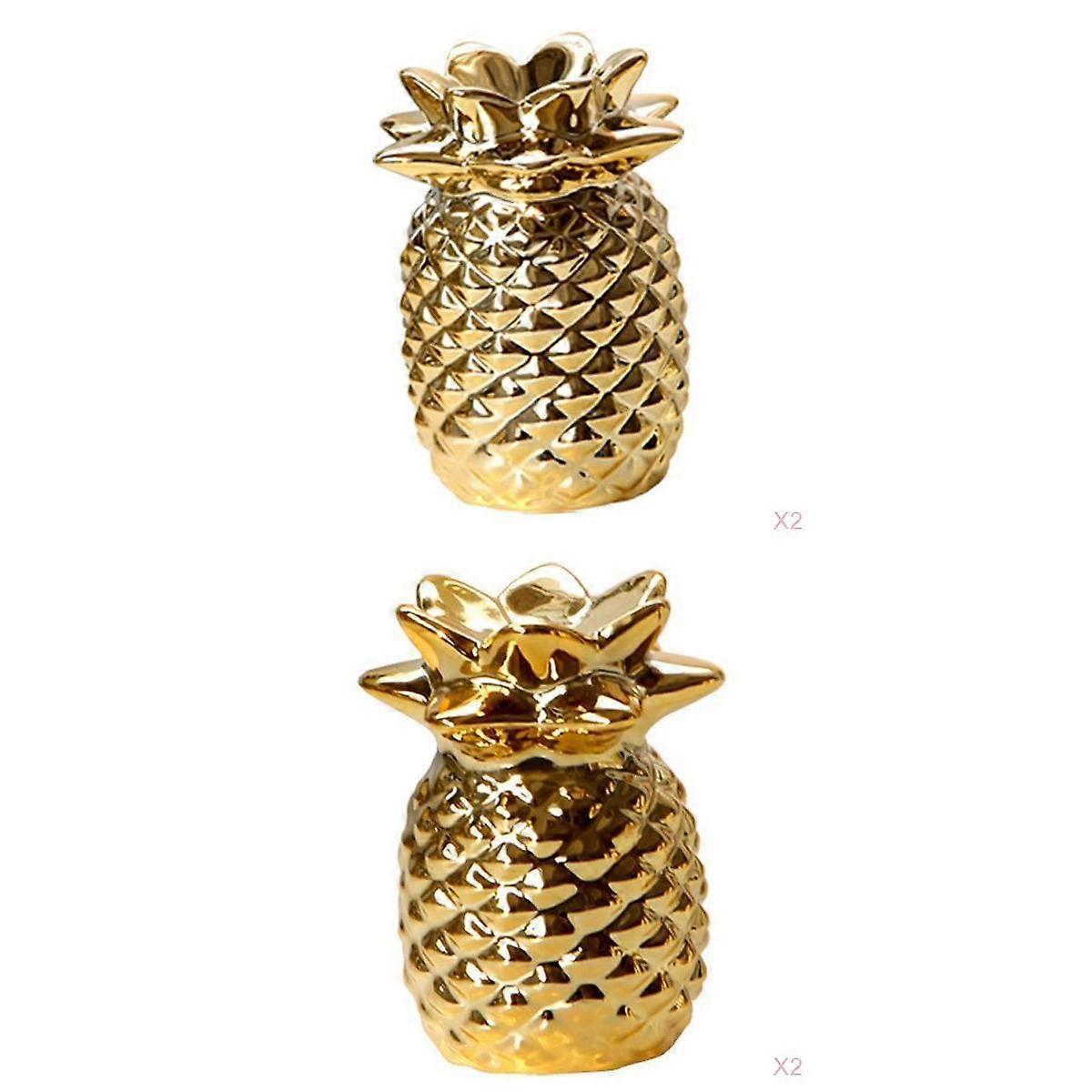 2 Set Ceramic Figurine Ornament Artificial Fruit Showpiece