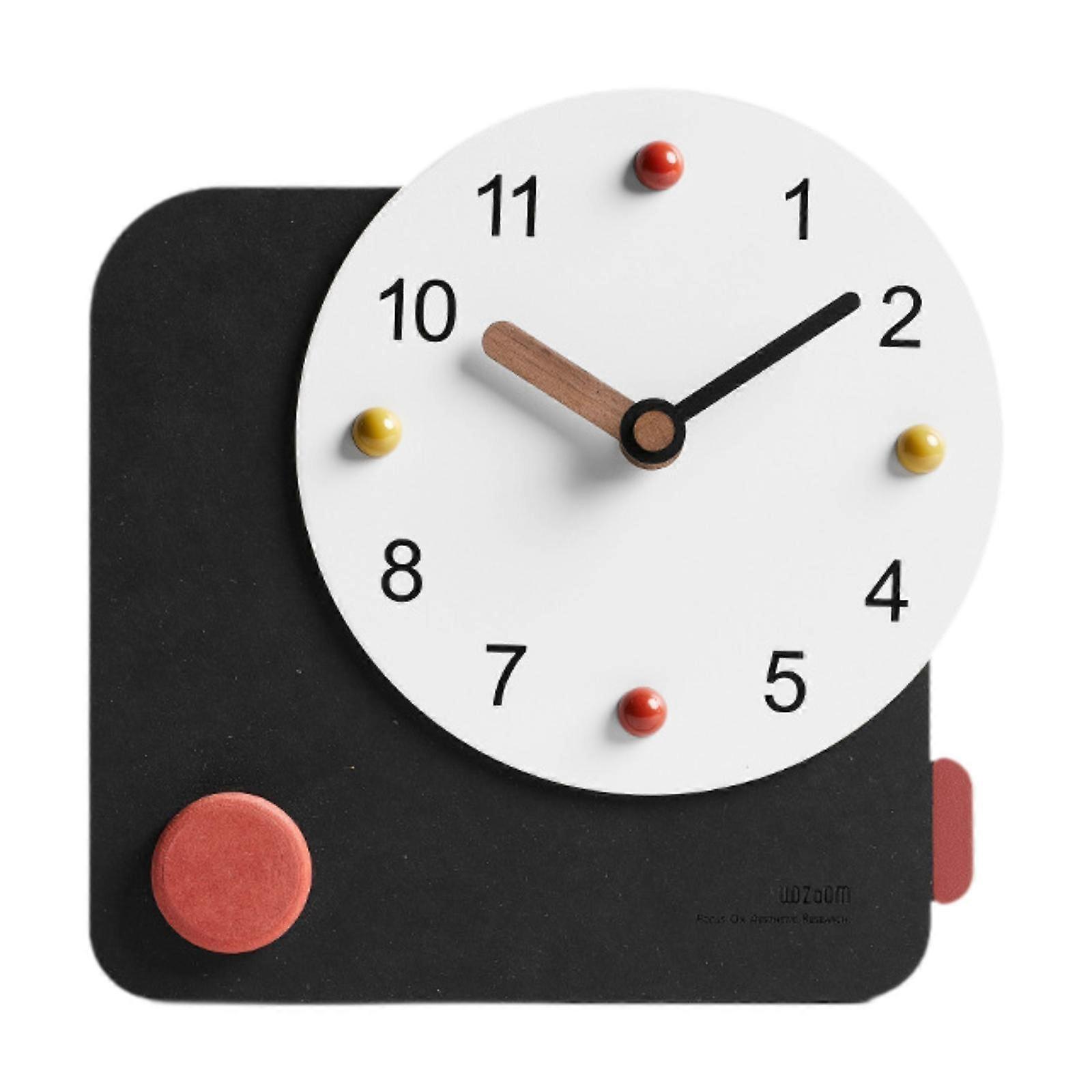 Desk Clock Circular Bedside Clock Quiet Shelf Clock Stylish Non Ticking Table