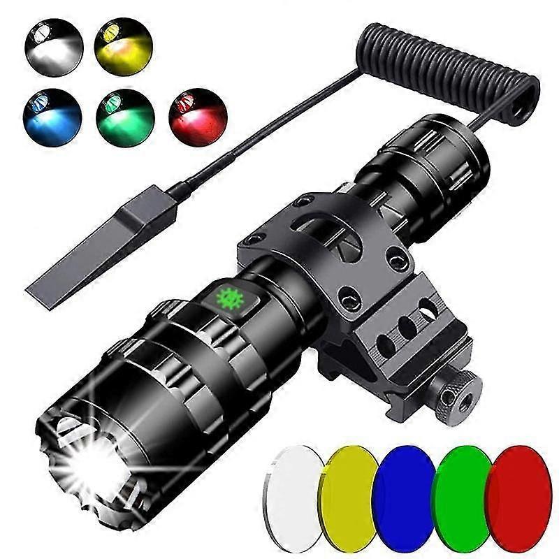 LED Tactical Hunting Torch L2 Hiking Mini Long Shot Torch Outdoor Lighting with Gun Holder