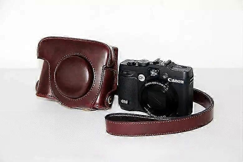 غطاء حقيبة كاميرا من جلد PU مع حزام كتف لحقيبة كاميرا Canon PowerShot G15 G16 ملحقات الكاميرا
