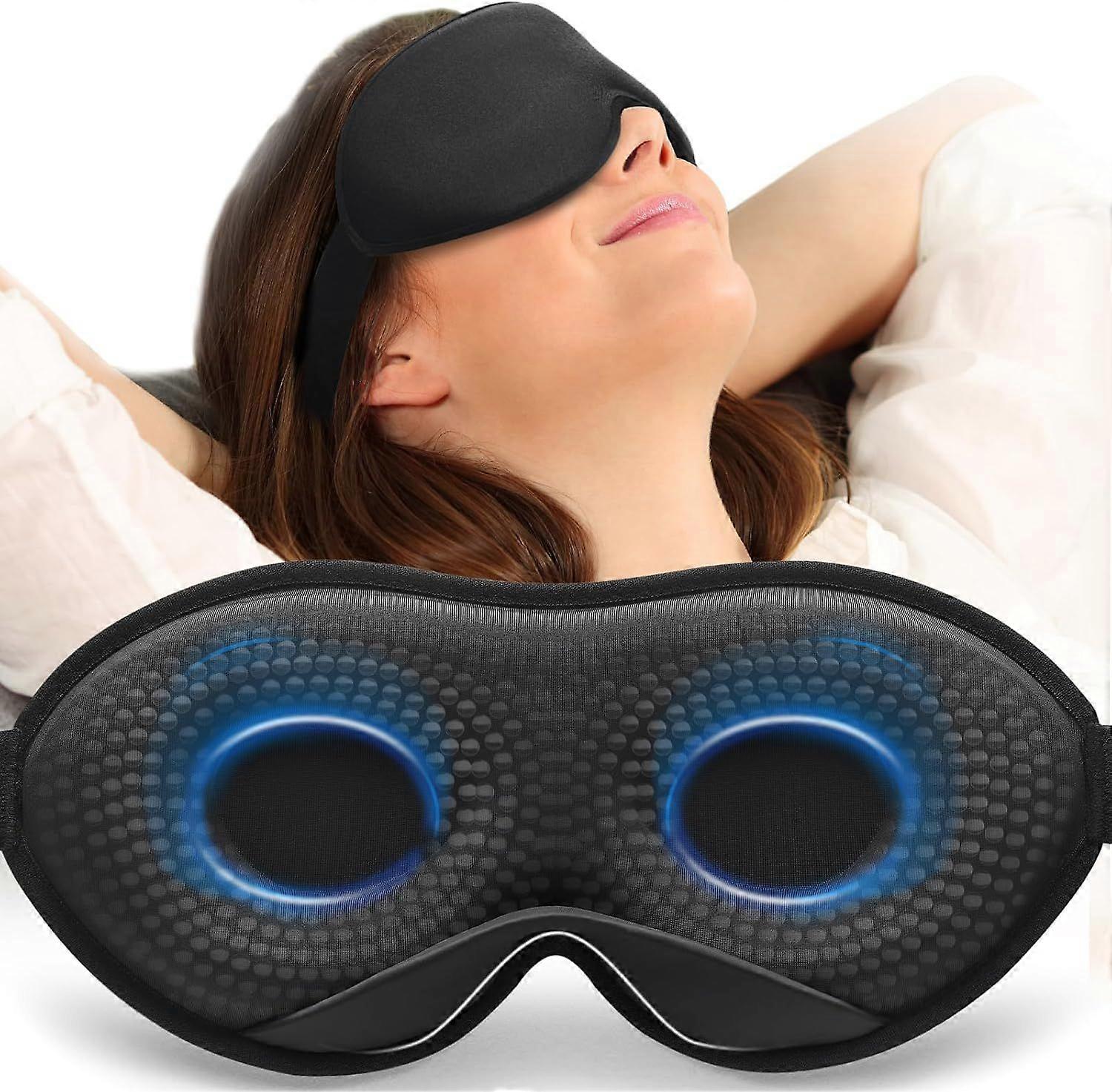 Weighted Eye Mask for Sleeping, Blackout 3D Contoured Sleep Mask with Adjustable