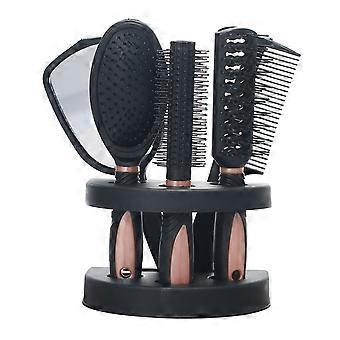 Set of 5 Hair Combs Mirror Set Professional Salon Hair Cutting Brushes Sets Salon Hairdressing Styling Tool And Holder Stand Set Dressing Comb Kits f