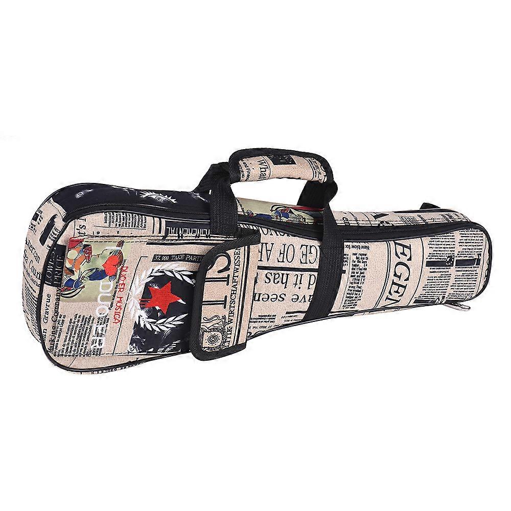 24'' Ukelele Bag Case Paper Pattern Oxford Backpack Adjustable Shoulder Strap Pocket 6mm Thicken Padded