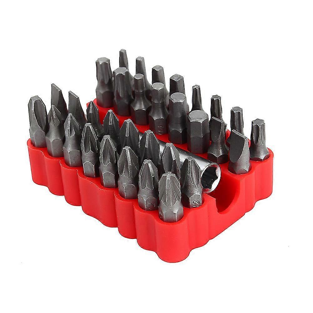 2025 33pc Star Hex Key Torx Tamperproof 1/4" 6.35mm Screwdriver Kit Security Tamper Proof Bit Set