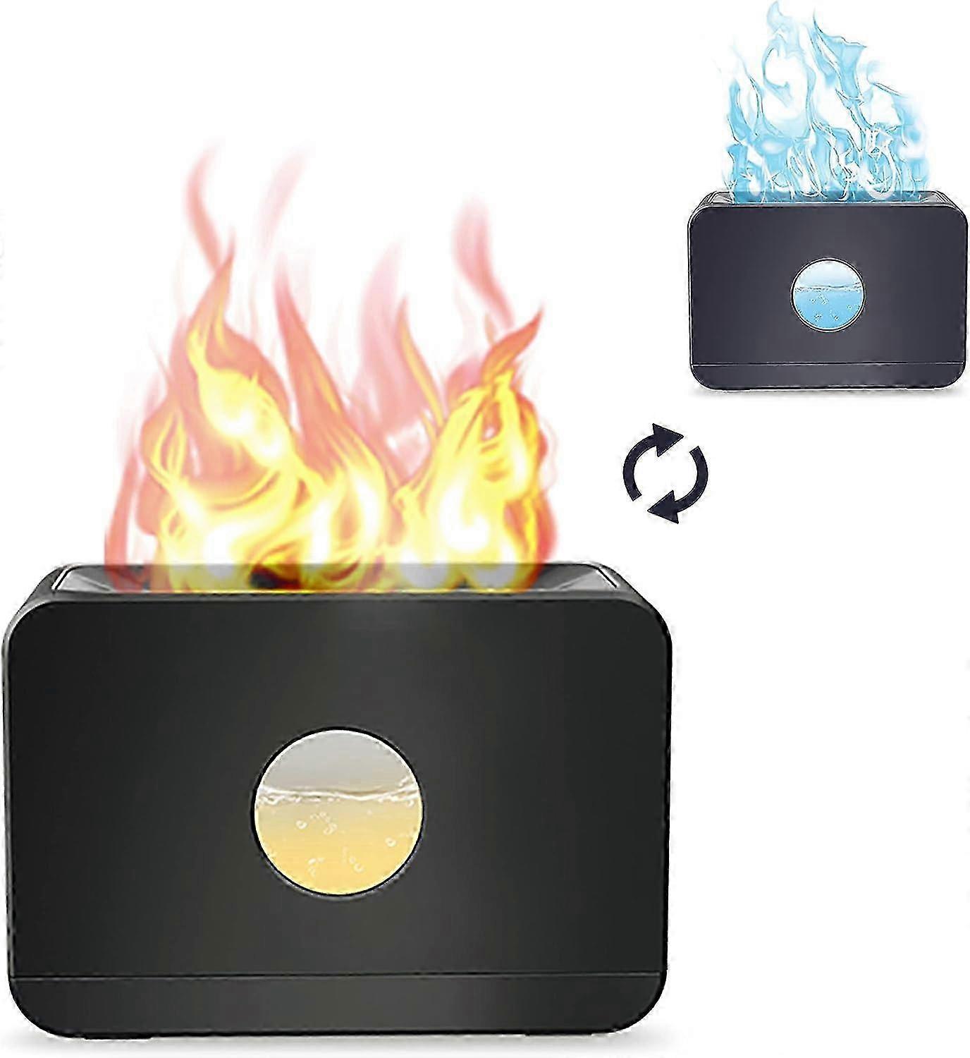 Flame Air Diffuser, Portable-Noiseless Aroma Humidifier with Remote Control, Essential Oil Diffuser with Flame