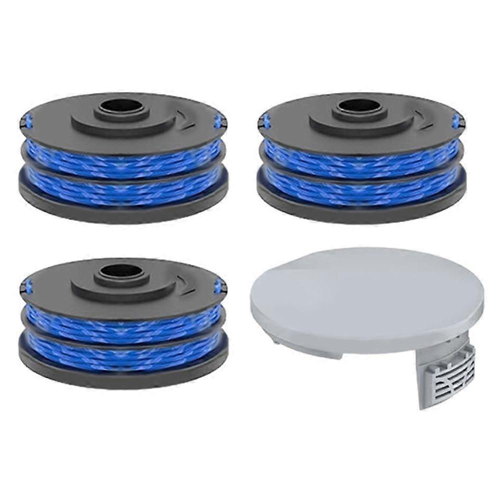 RAC122 Spool Cap + 3 RAC123 Spool for Ryobi RLT6030 RLT5127 RLT5027 RLT4125 RLT4027 Lawn Mower
