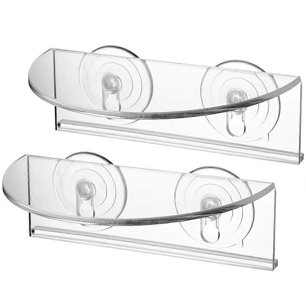 Acrylic Wall Mounted Plant Shelves with Suction Cups, Transparent Bonsai Racks for Indoor Windowsill, Easy Install Floating Storage for Home and