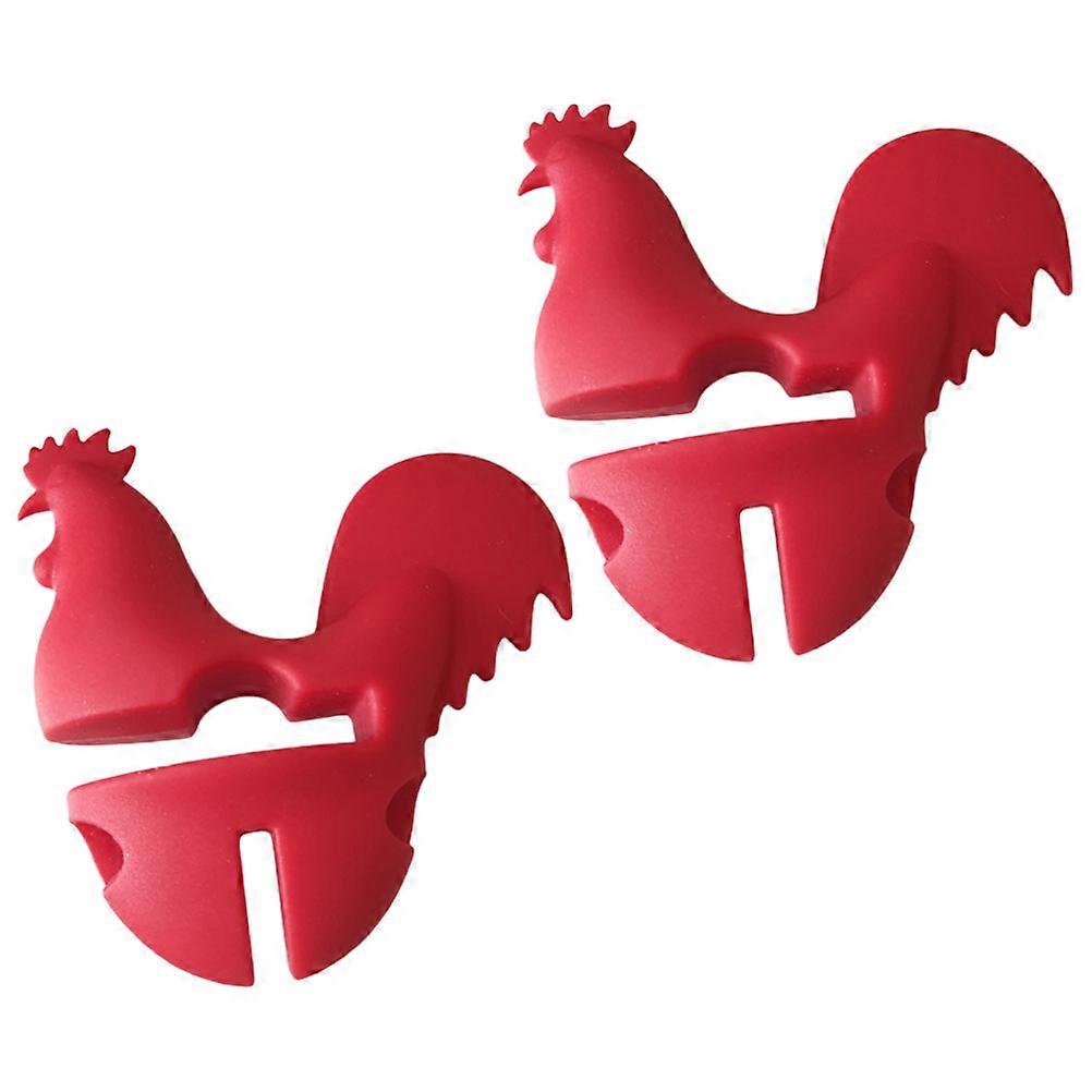Silicone Pot Lid Lifter with Rooster Design   Heat Resistant Kitchen Tool for Safe Steam Release and Overflow Prevention During Cooking
