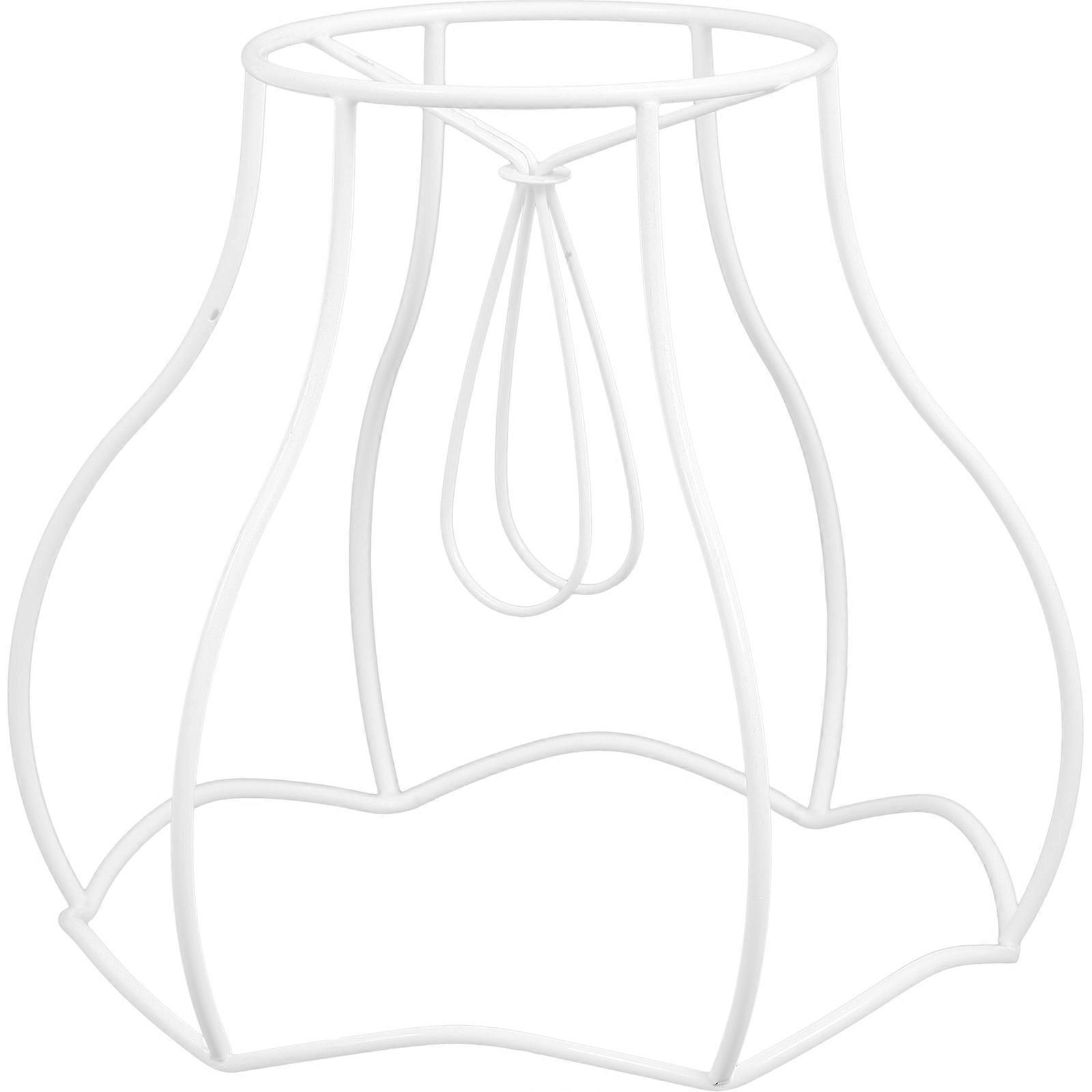 Lampshade Frame European Style Table Lamp Frame Desk Lamp Diy Frame Lampshade Making Supply Clip on White 15.00X15.00X14.50cm DIY Lamp Making 1Set