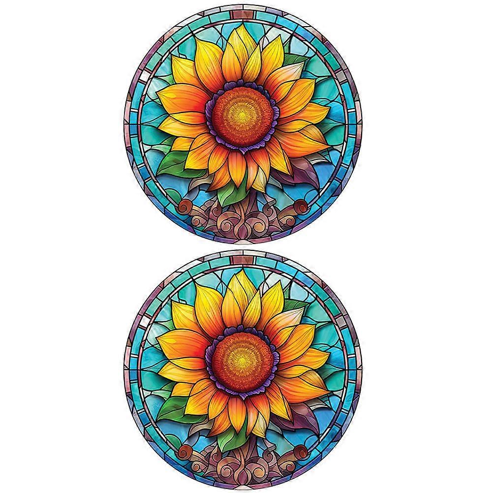 Glass Identification Window Decal Bird Protection Diy Circular Cling For Home Use 25.4x25.4cm Multi 2Pcs