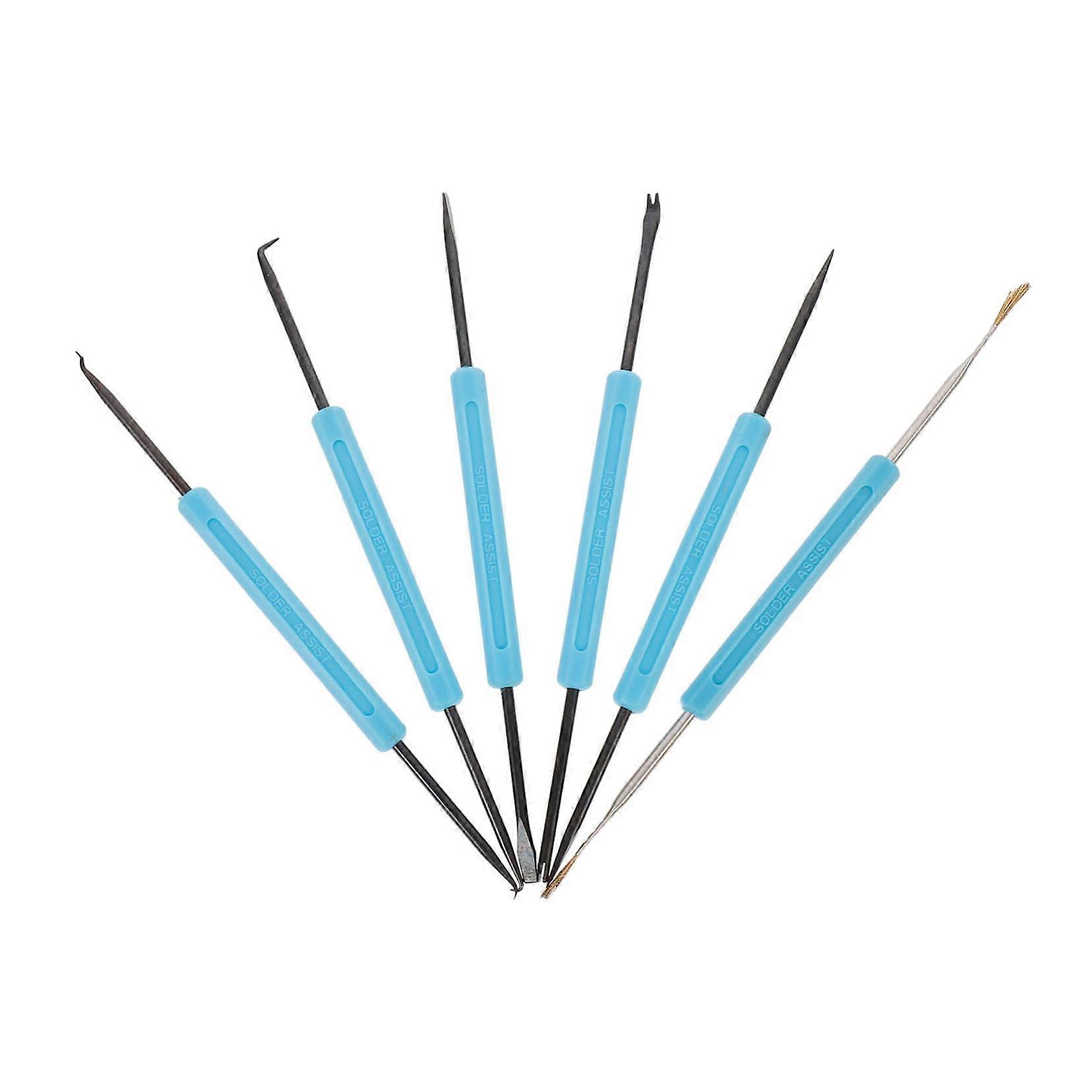 Ergonomic Soldering Tool Set - 6-Piece PCB Repair Kit with Hardened Tip and Double-Sided Solder Support for Precision Handling