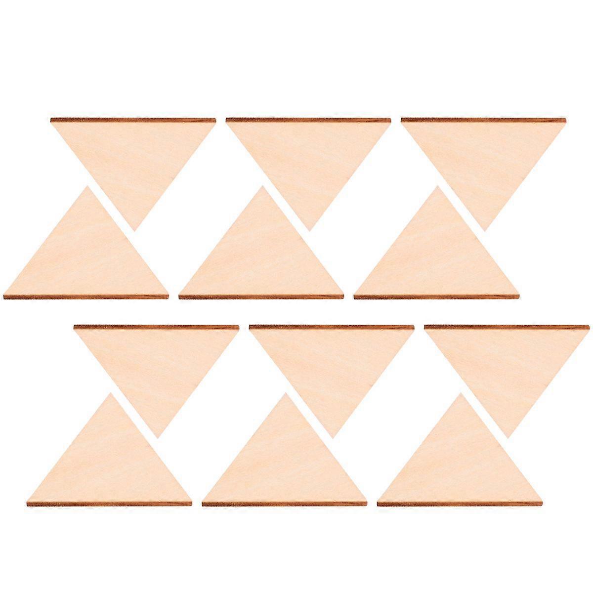 60pcs DIY Triangle Tranches Pendentif Pièces En Bois Inachevé Découpes Ornement
